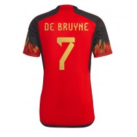 Camisa de Futebol Bélgica Kevin De Bruyne #7 Equipamento Principal Mundo 2022 Manga Curta